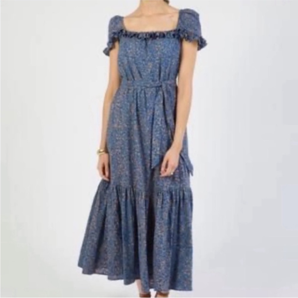 Mirth Blue flower Field Caftan Dress